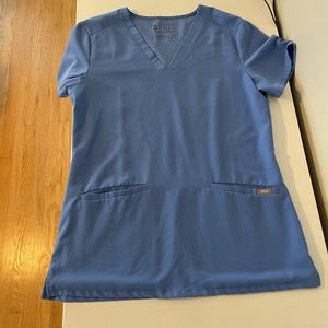 Figs women’s Casma 3-pocket top, ceil blue, XS